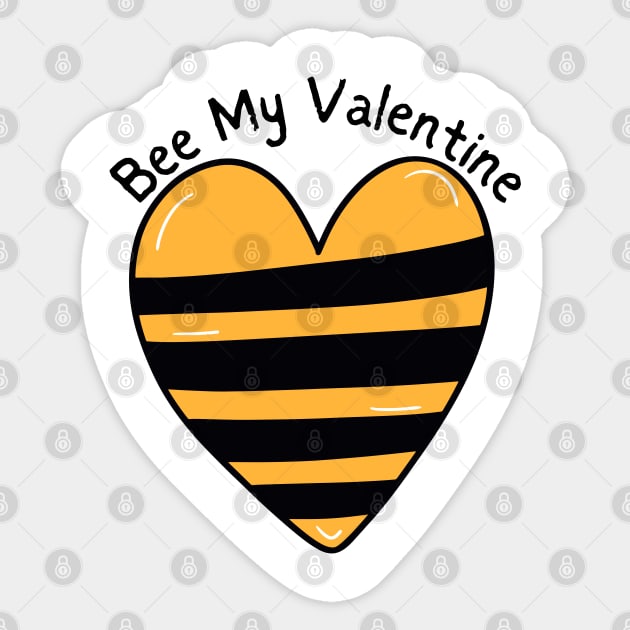 Bee My Valentine Sticker by Inktopolis